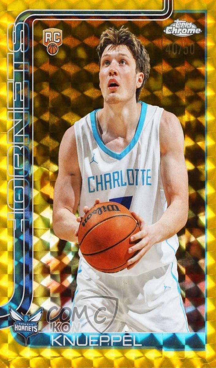 2025 Topps Chrome Basketball Geometric Gold Refractor Kon Knueppel #254 PSA 8.5