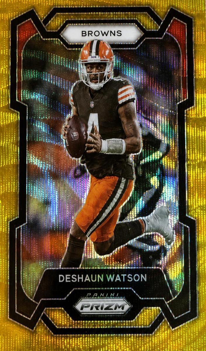 2023 Panini Prizm Football Gold Wave Deshaun Watson #65 PSA 8.5