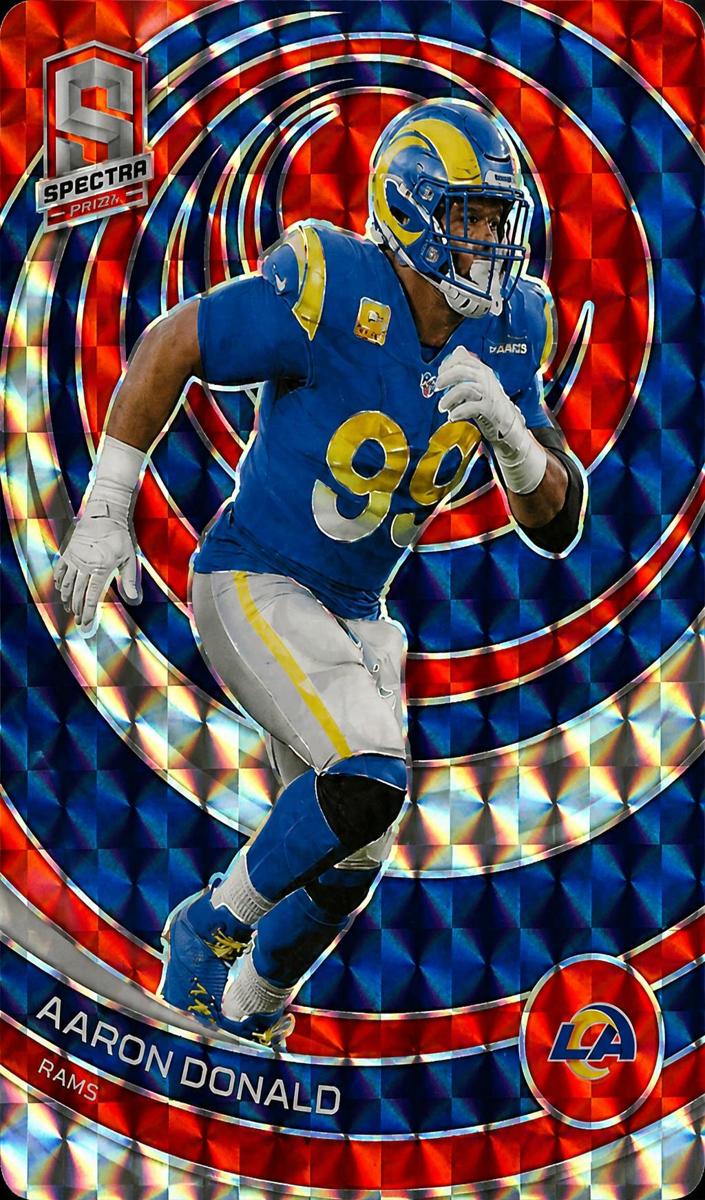 2023 Panini Spectra Football Neon Orange Die Cut Aaron Donald #53