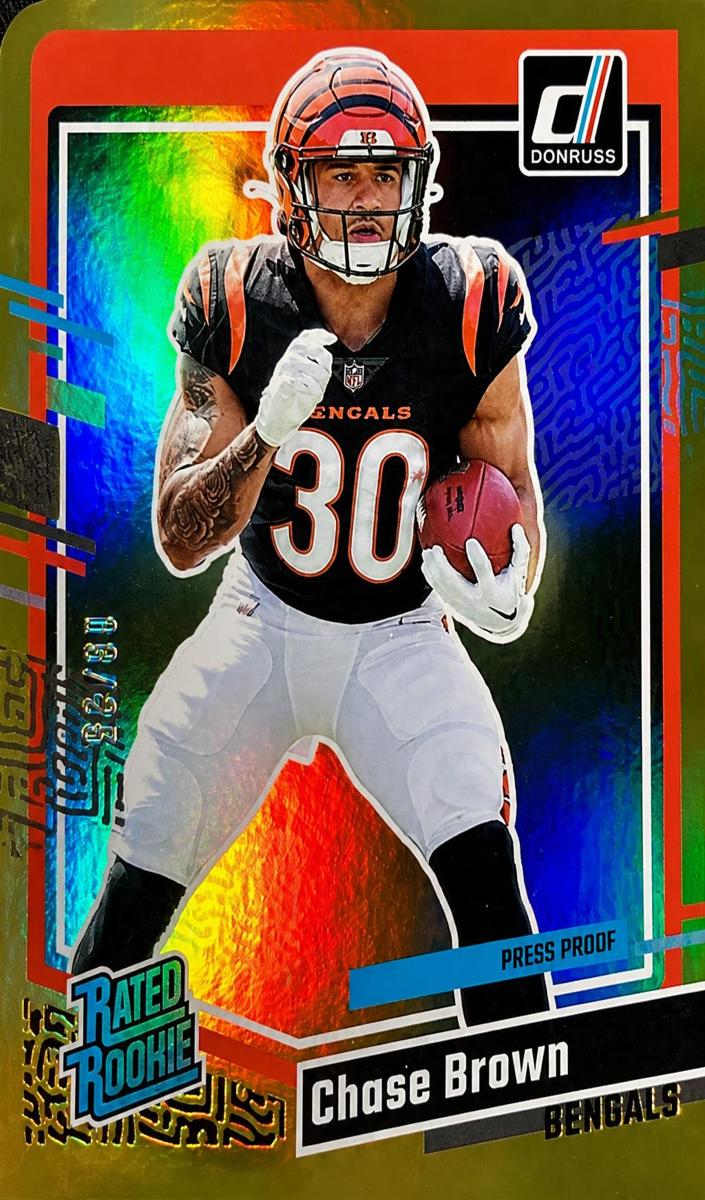 2023 Panini Donruss Football Press Proof Gold Die-Cut Chase Brown #318