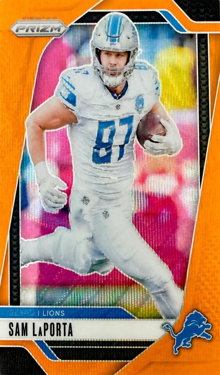 2024 Panini Prizm Football Orange Wave Sam LaPorta #96