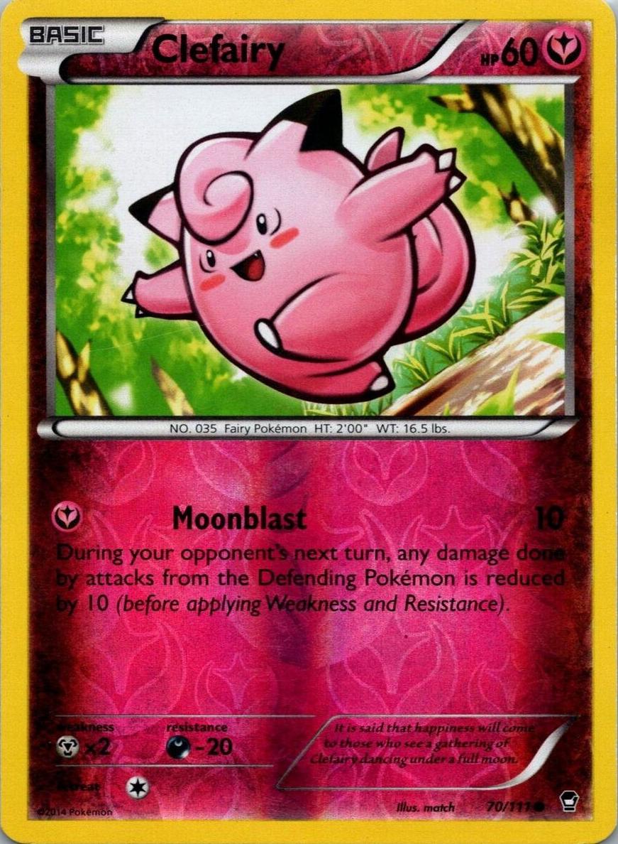 2014 Pokemon XY Furious Fists Reverse Holo Clefairy #70