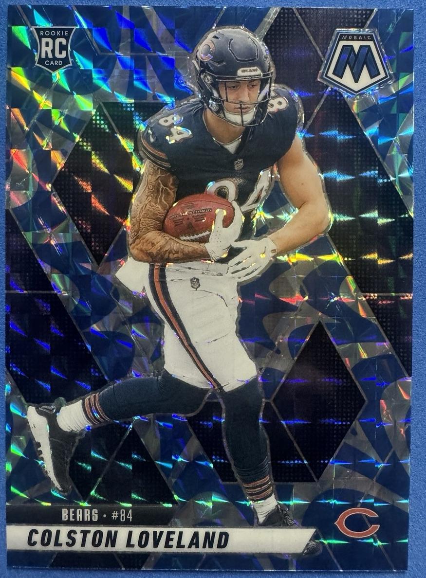 2025 Panini Mosaic Football Reactive Blue Colston Loveland #304 PSA 9