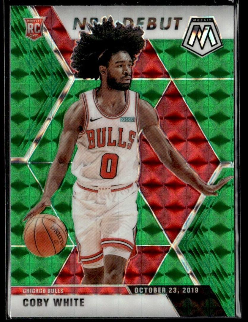 2019 Panini Mosaic Basketball Green Mosaic Coby White #264 PSA 9