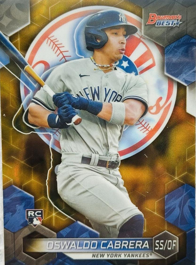 2023 Bowman's Best Baseball Gold Lava Oswaldo Cabrera #53 PSA 9