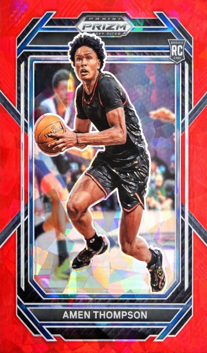 2023 Panini Prizm Draft Picks Basketball Red Ice Amen Thompson #4 PSA 9