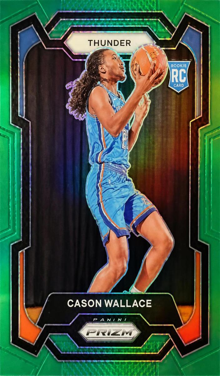 2023 Panini Prizm Basketball Green Pulsar Cason Wallace #139 PSA 10