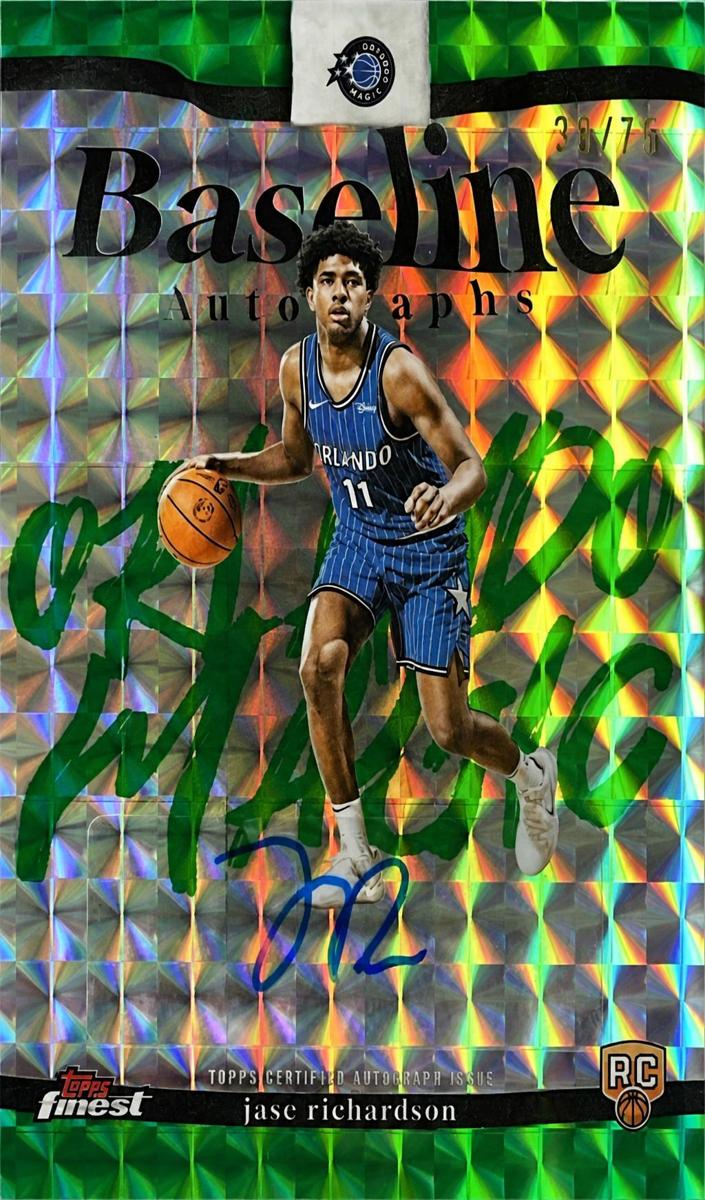 2025 Topps Finest Basketball Green Geometric Refractor Jase Richardson #BA-JR