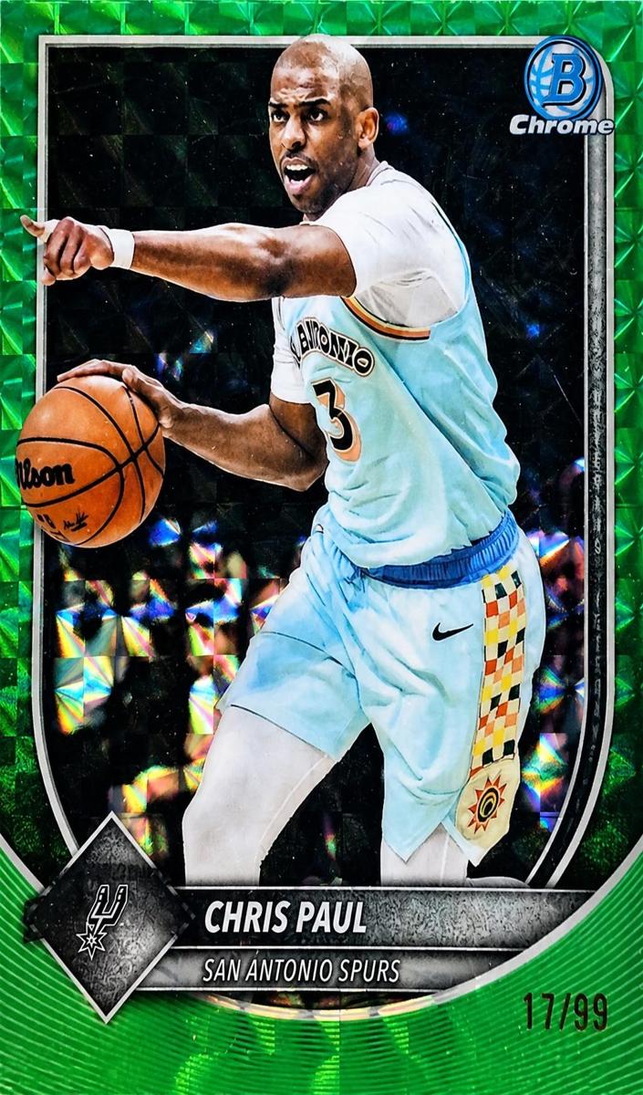 2025 Bowman Basketball Green Geometric Refractor Chris Paul #BCV-146