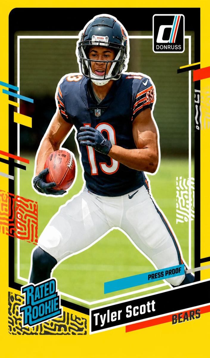 2023 Panini Donruss Football Press Proof Yellow Tyler Scott #315 PSA 8.5