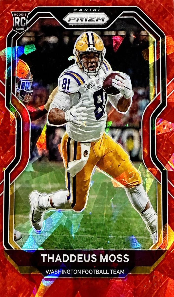 2020 Panini Prizm Football Red Ice Prizm Thaddeus Moss #386 PSA 9