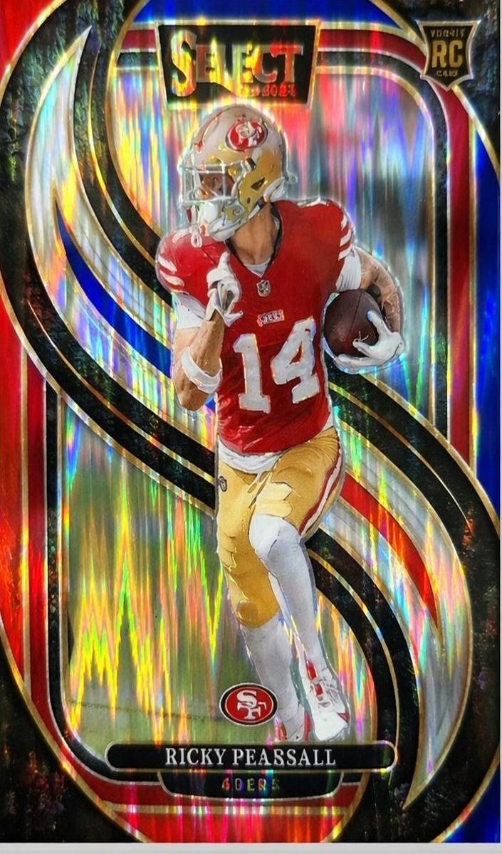 2024 Panini Select Football Red and Blue Shock Ricky Pearsall #173