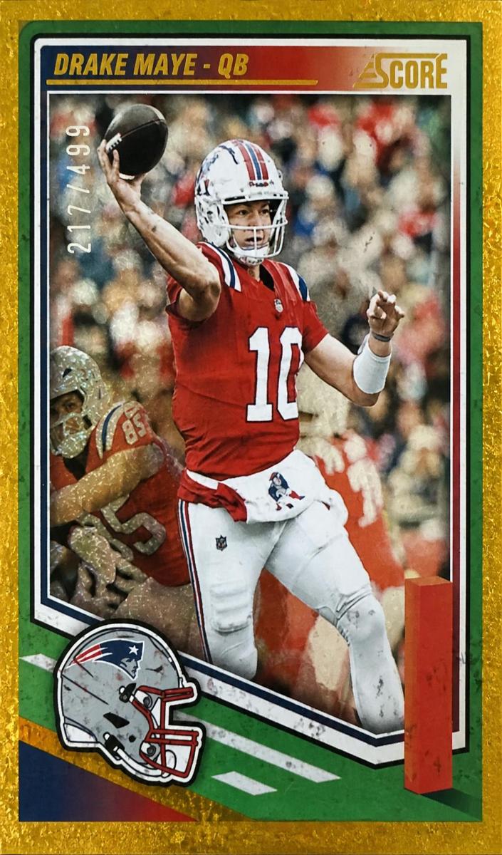 2025 Panini Score Football Dots Gold Drake Maye #27