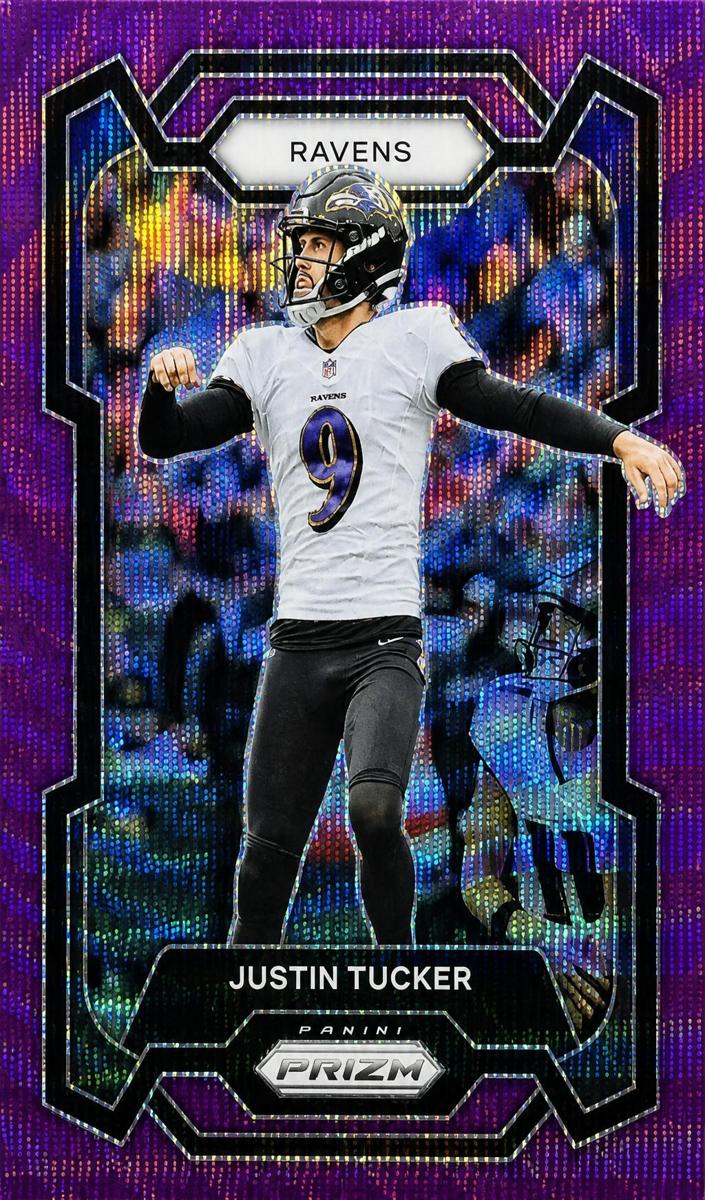 2023 Panini Prizm Football Purple Wave Justin Tucker #22