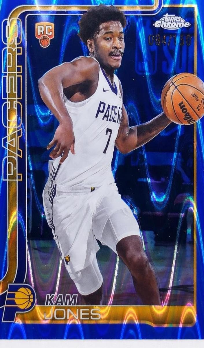 2025 Topps Chrome Basketball Blue Refractor Kam Jones #289