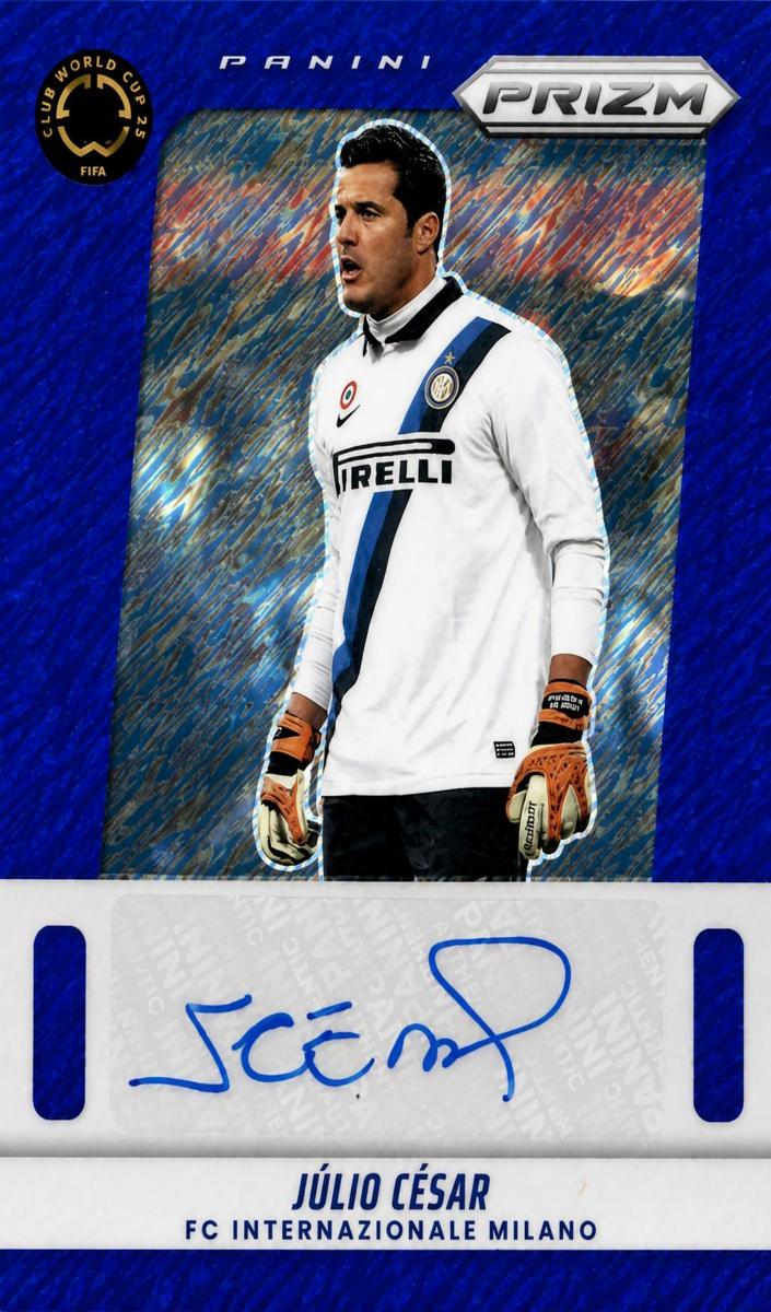 2025 Panini Prizm FIFA Club World Cup Soccer Blue Shimmer Julio Cesar #FA-JC