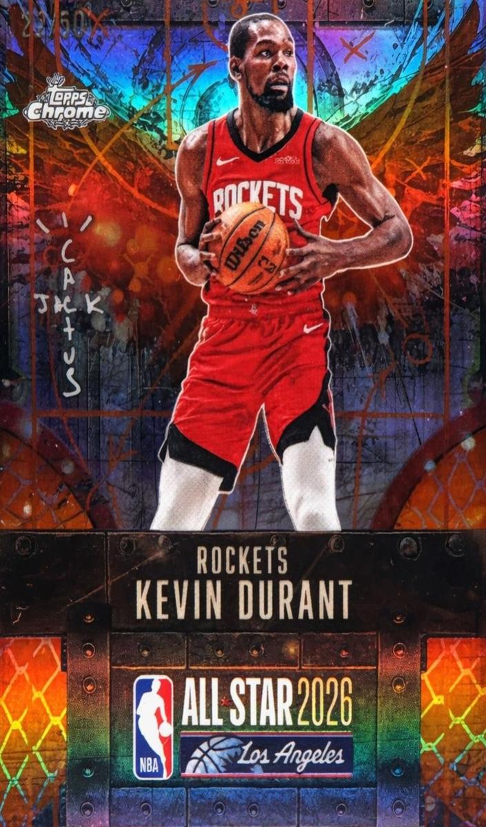 2025 Topps Chrome Cactus Jack X NBA All-Star Game Basketball Orange Refractor Kevin Durant #13