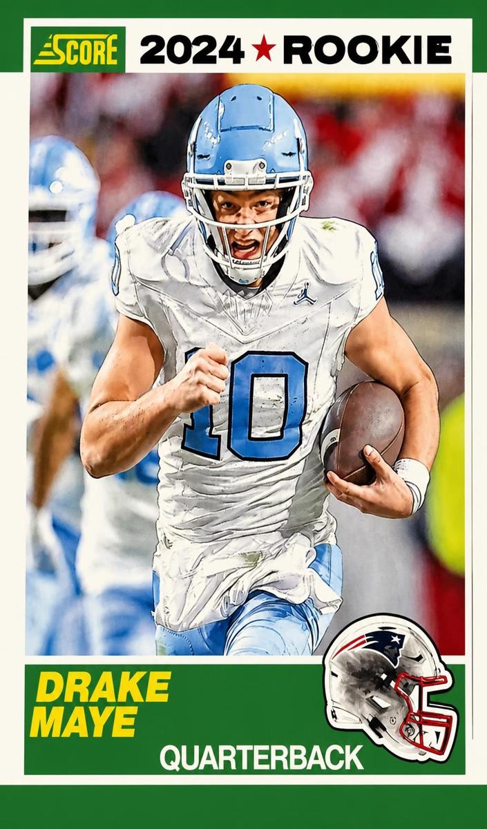 2024 Panini Score Football Drake Maye #3 PSA 8.5