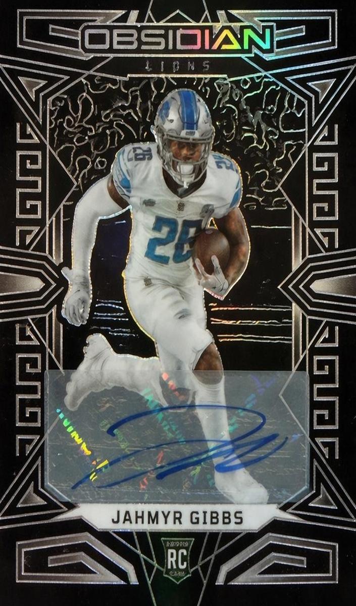2023 Panini Obsidian Football Jahmyr Gibbs #128 PSA 10