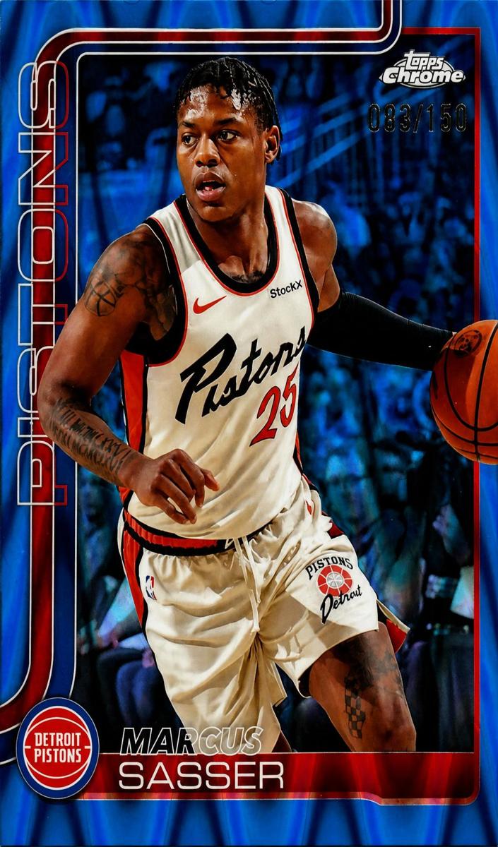 2025 Topps Chrome Basketball RayWave Blue Refractor Marcus Sasser #35