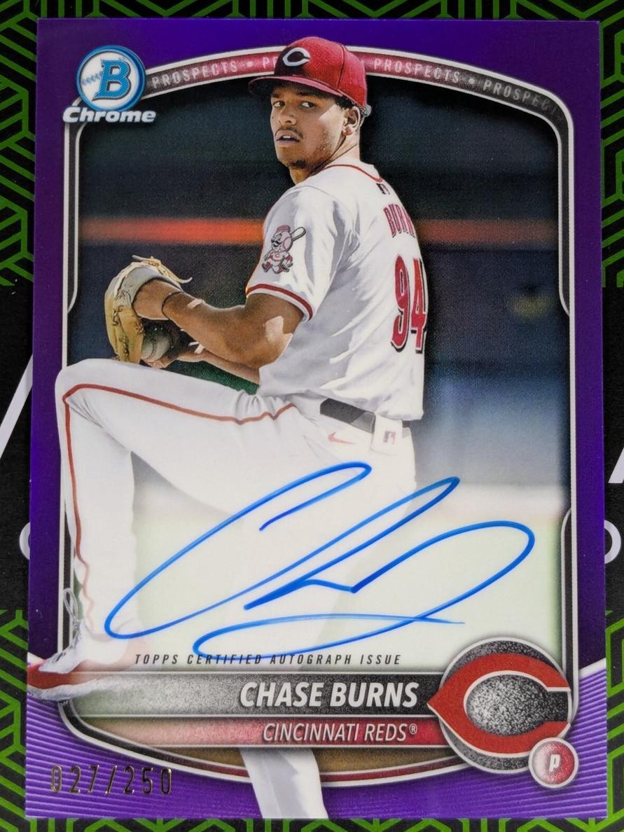 2025 Bowman Chrome Prospects Baseball Purple Chase Burns #CPA-CB BGS 8.5