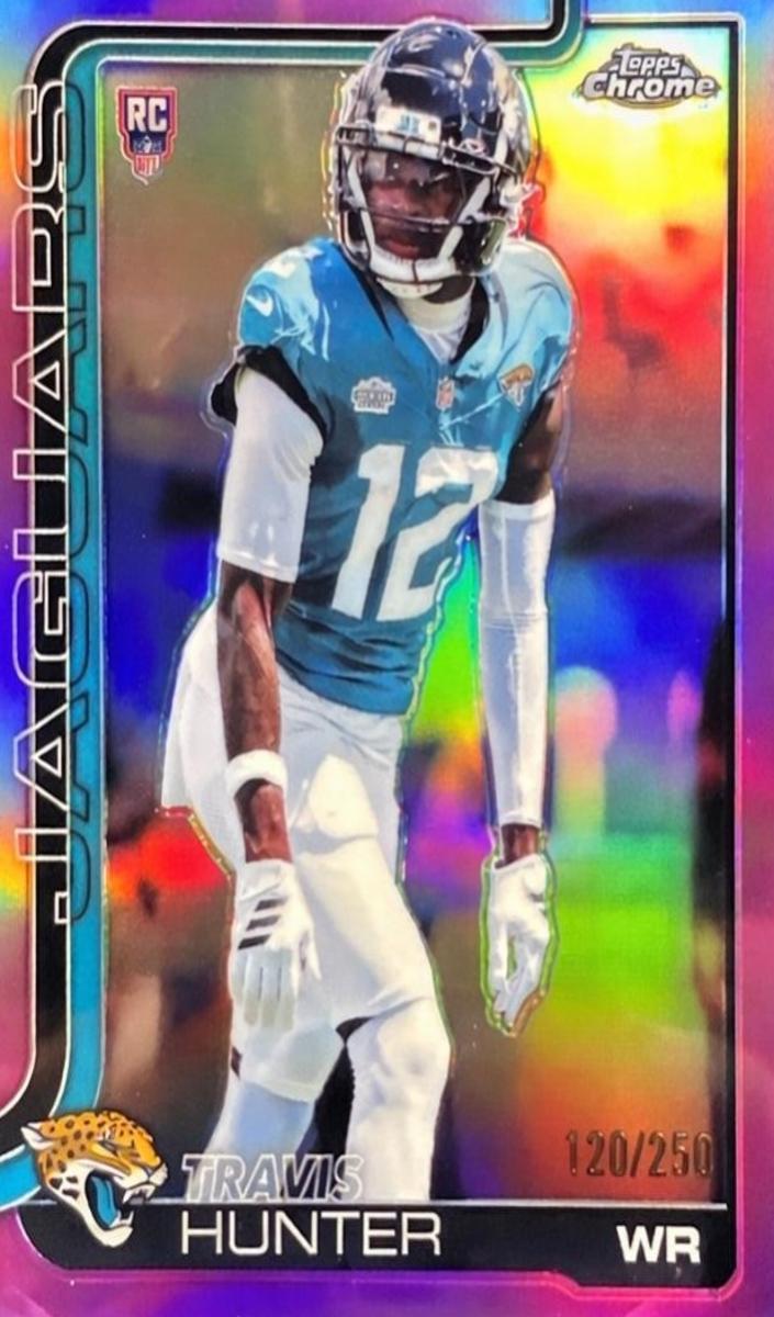 2025 Topps Chrome Football Pink Refractor Travis Hunter #332