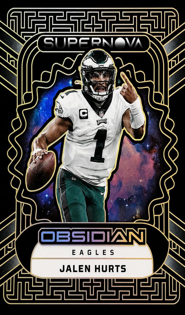 2023 Panini Obsidian Football Electric Etch Yellow Jalen Hurts #7 PSA 9