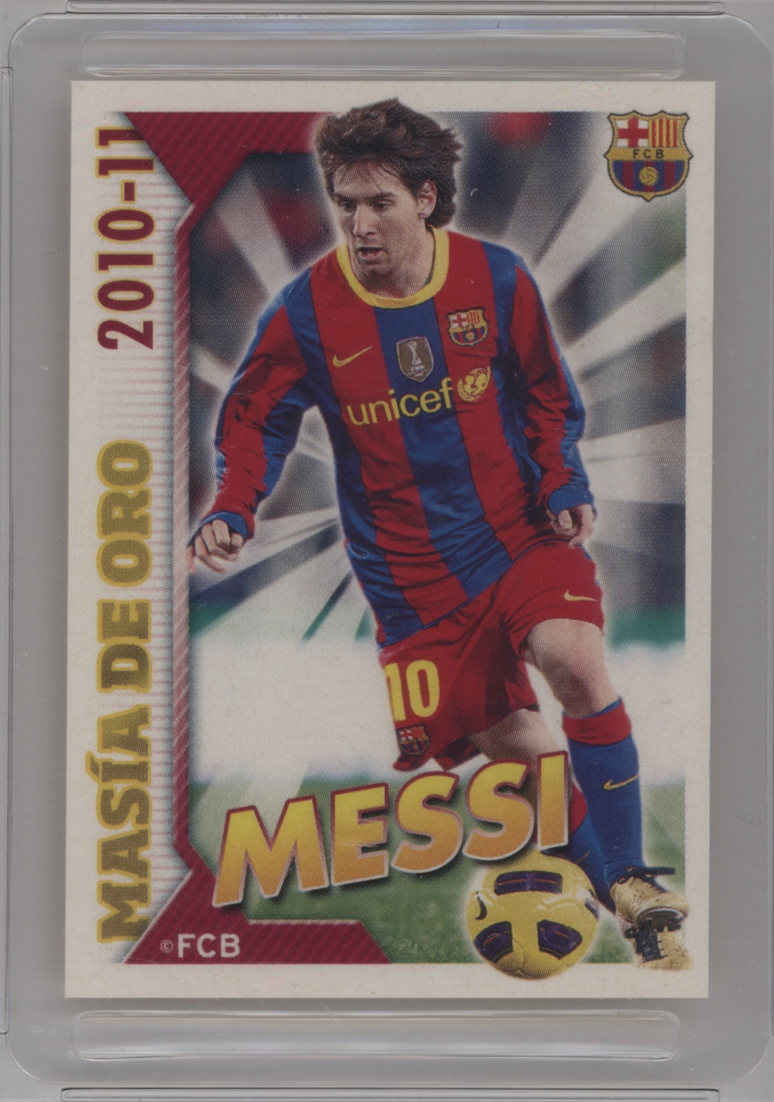 2010 Panini FC Barcelona Soccer Lionel Messi #5 PSA 10