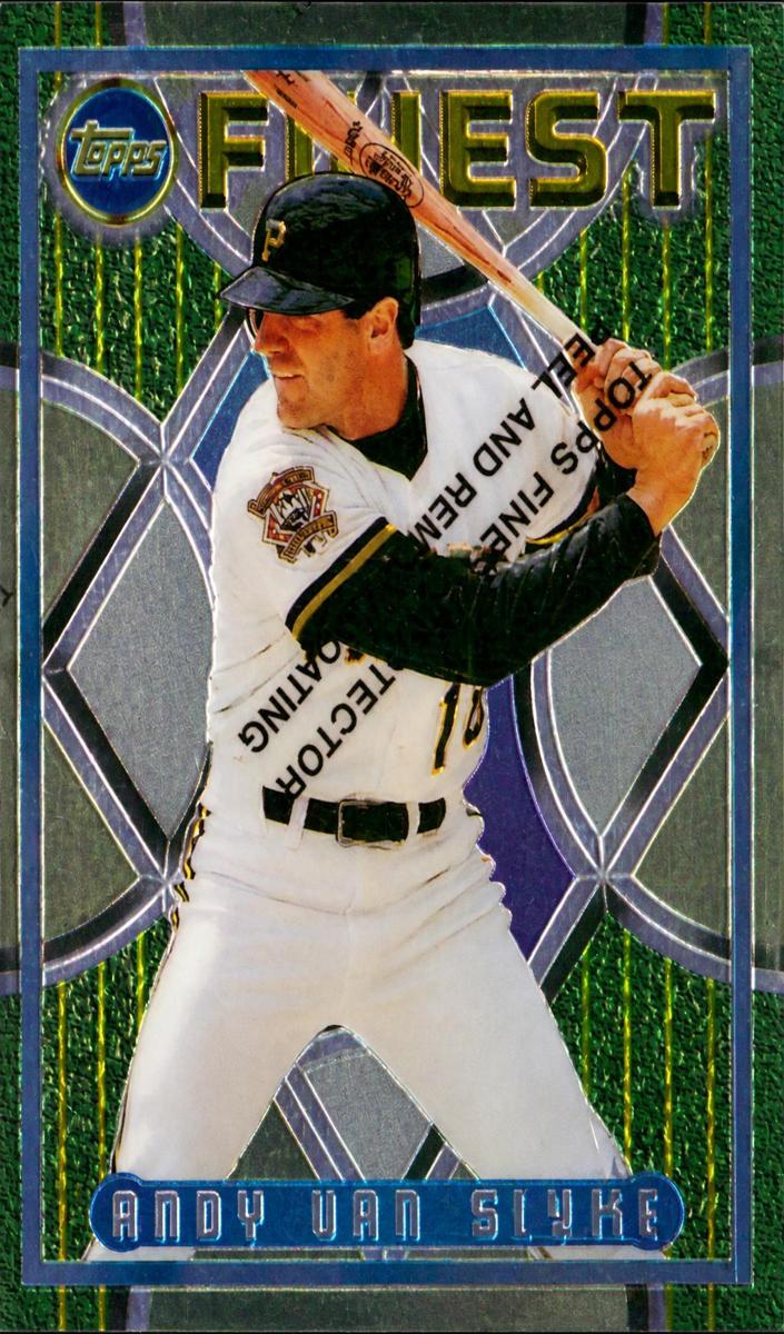 1995 Topps Finest Baseball Andy Van Slyke #216 PSA 8