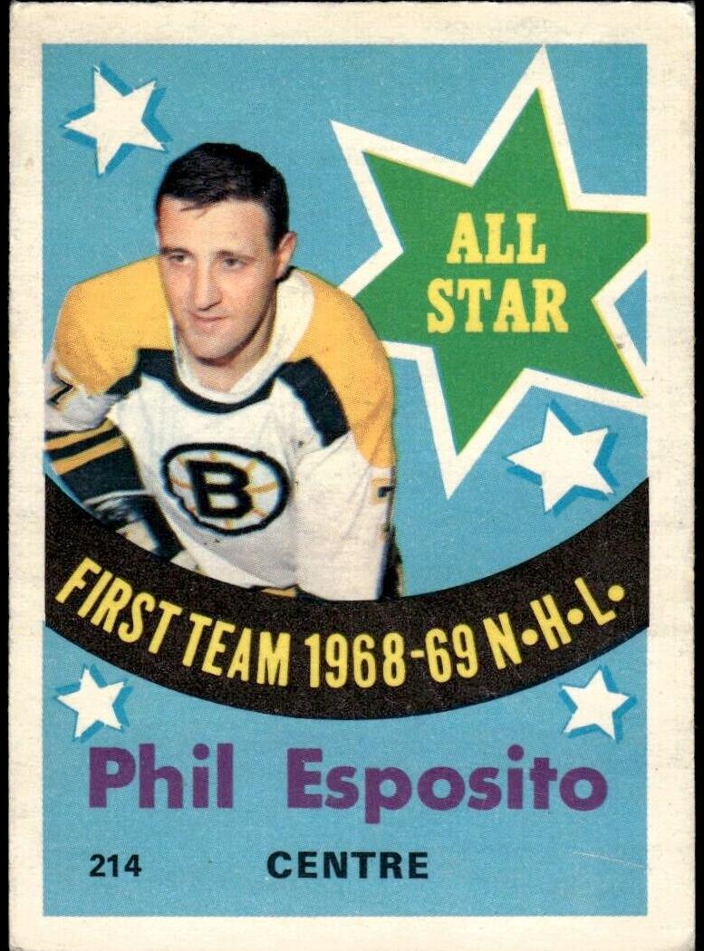 1969 O-Pee-Chee Hockey All-Star Phil Esposito #214 PSA 7