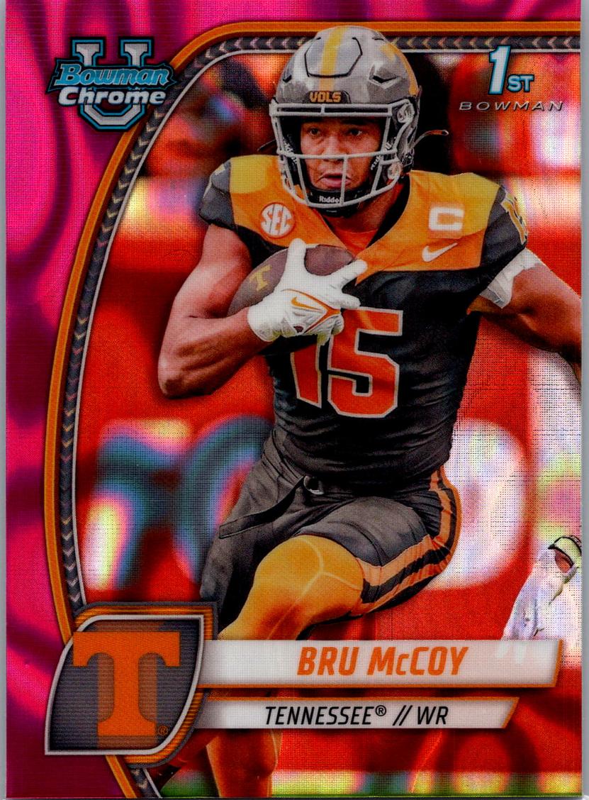 2024 Bowman Chrome University Football Pink Lava Bru McCoy #28