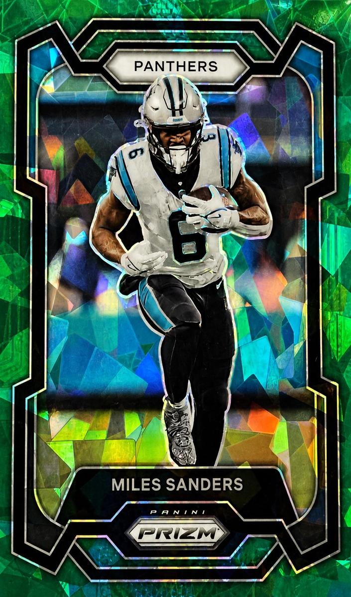 2023 Panini Prizm Football Green Ice Miles Sanders #44