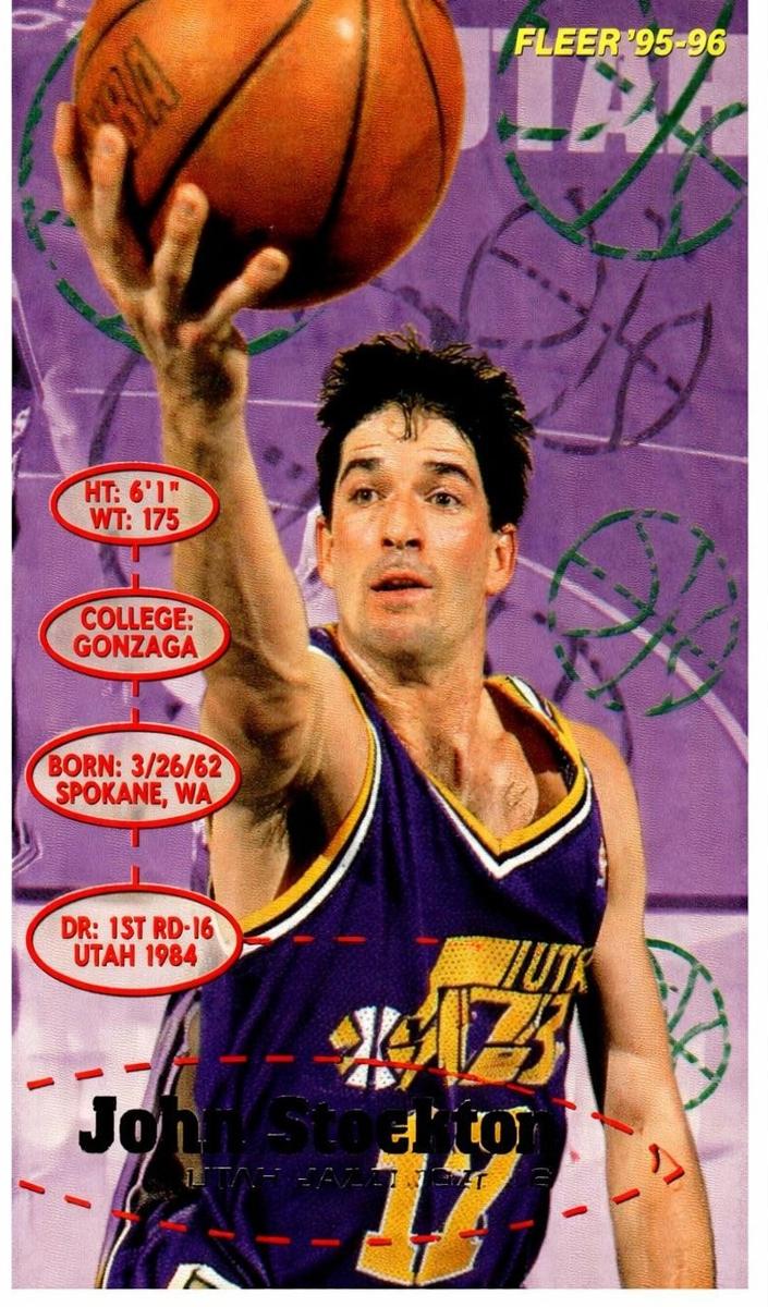 1995 Fleer Basketball John Stockton #190 PSA 9