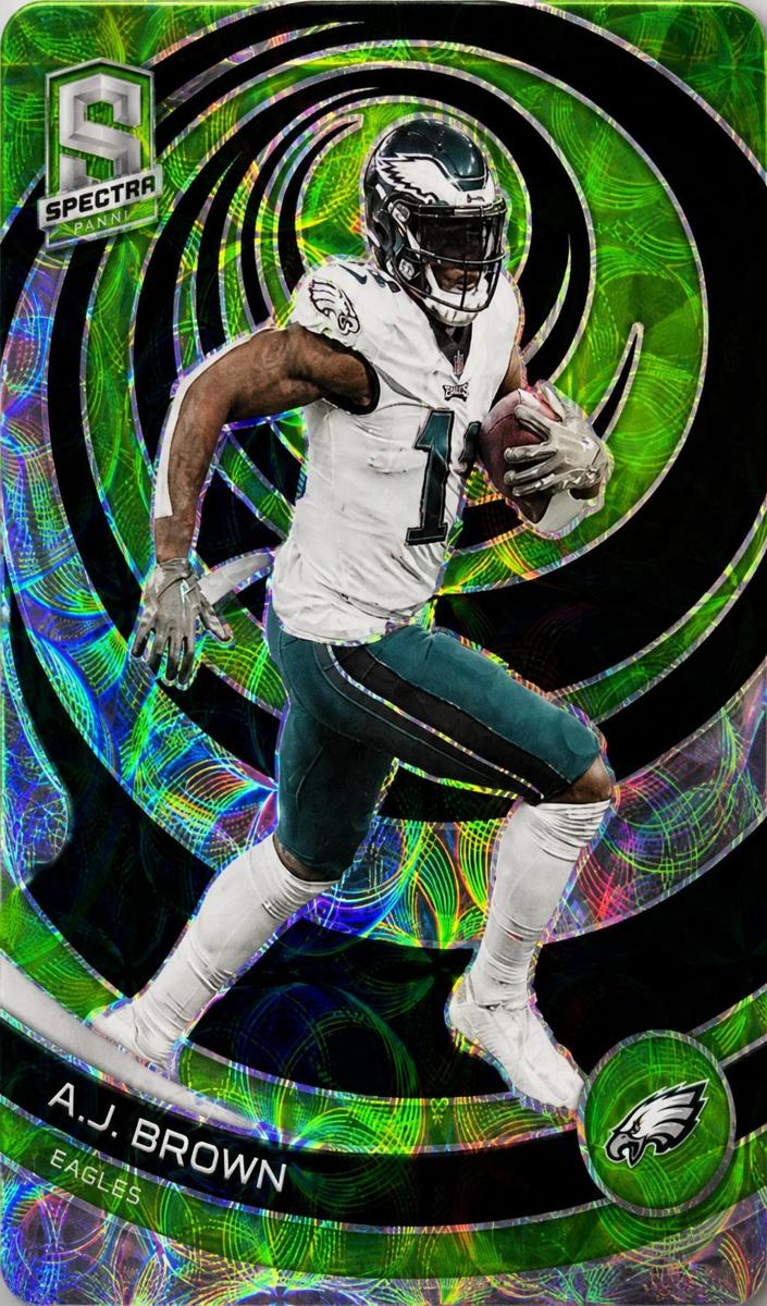 2023 Panini Spectra Football Neon Green Die Cut A.J. Brown #77