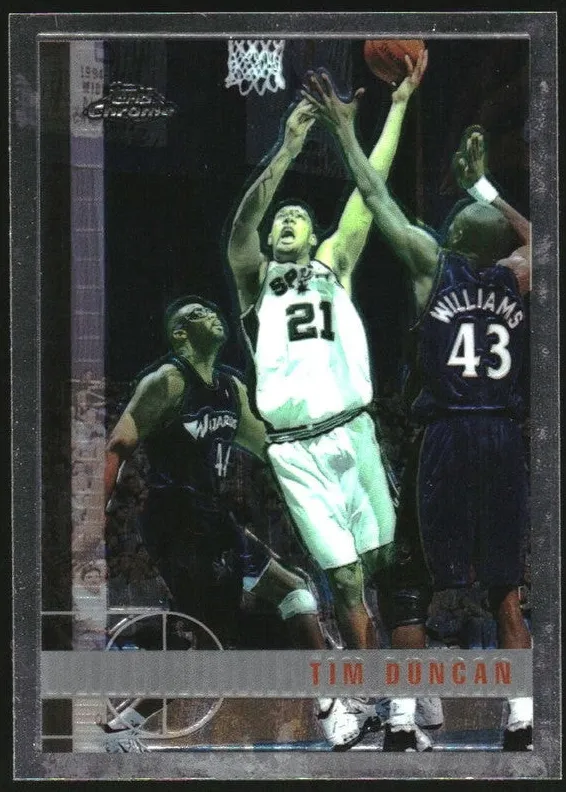1997 Topps Chrome Basketball Tim Duncan #115 RAW Ungraded