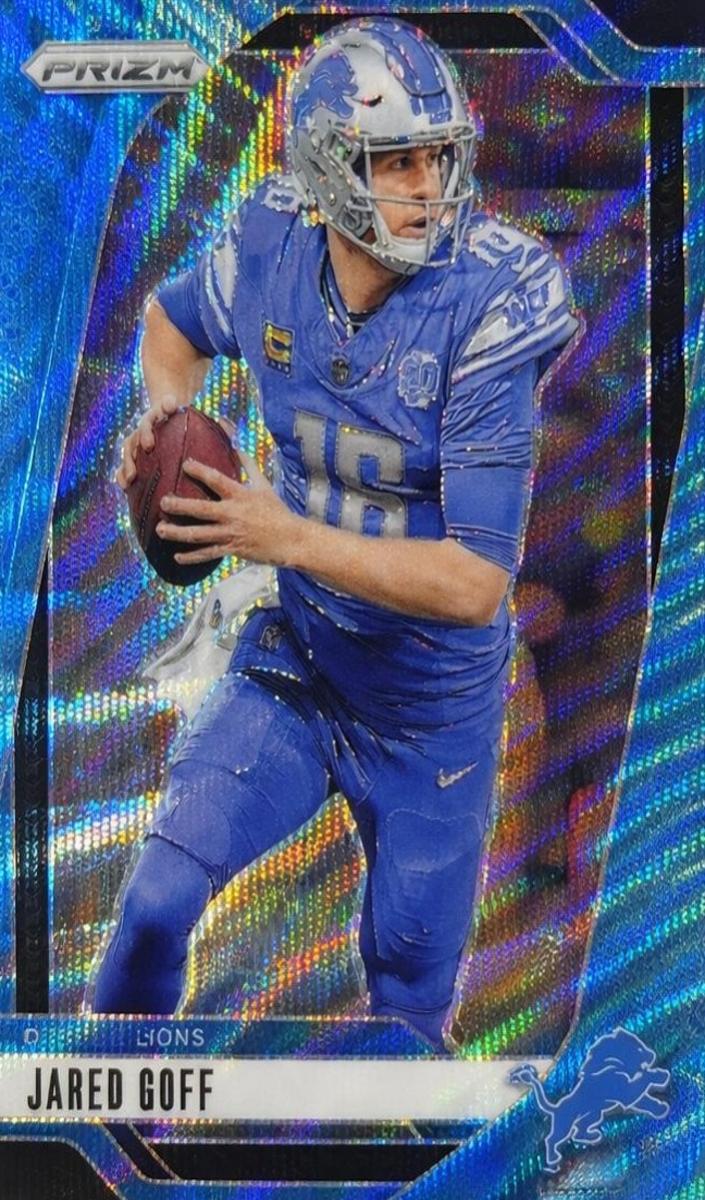 2024 Panini Prizm Football Blue Wave Jared Goff #92