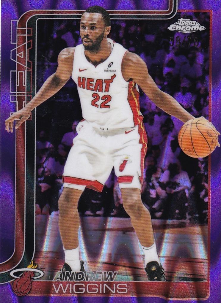 2025 Topps Chrome Basketball RayWave Purple Refractor Andrew Wiggins #180
