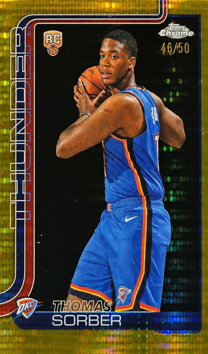 2025 Topps Chrome Basketball Pulsar Gold Refractor Thomas Sorber #265