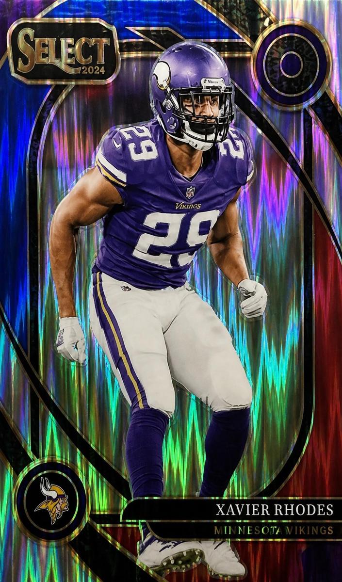 2024 Panini Select Football Red and Blue Shock Xavier Rhodes #201