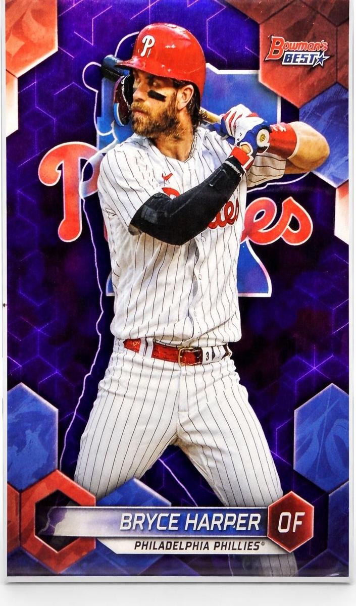 2023 Bowman's Best Baseball Purple Bryce Harper #4 PSA 8