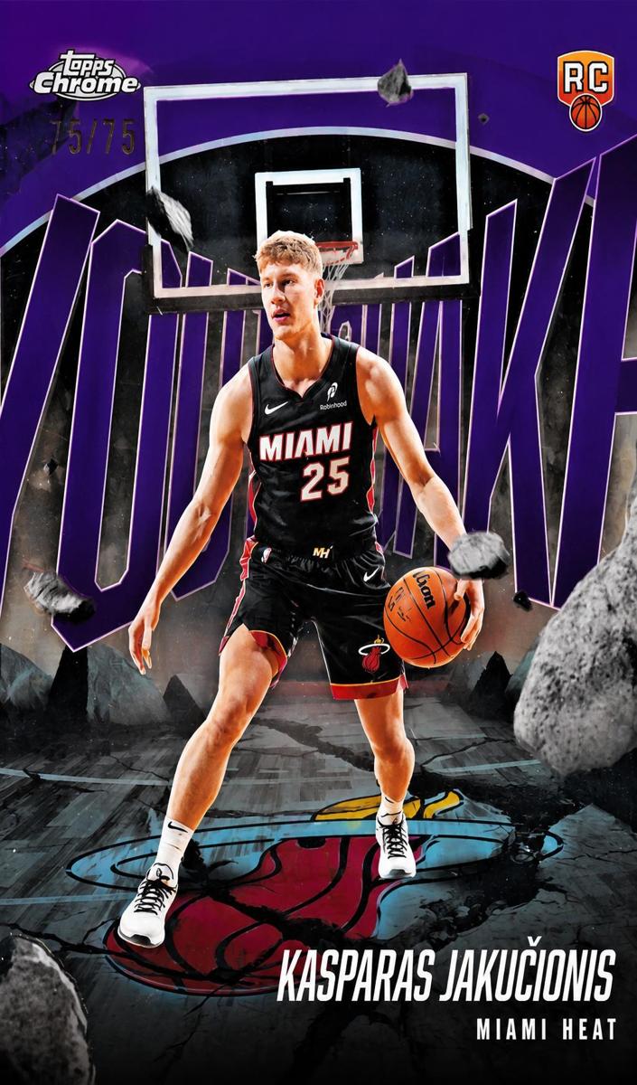 2025 Topps Chrome Basketball Purple Refractor Kasparas Jakucionis #YQ-11