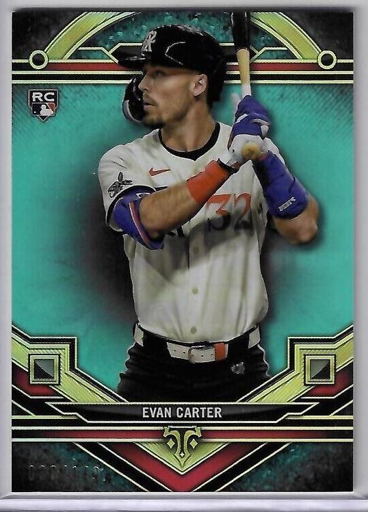 2024 Topps Triple Threads Baseball Aquamarine Evan Carter #195