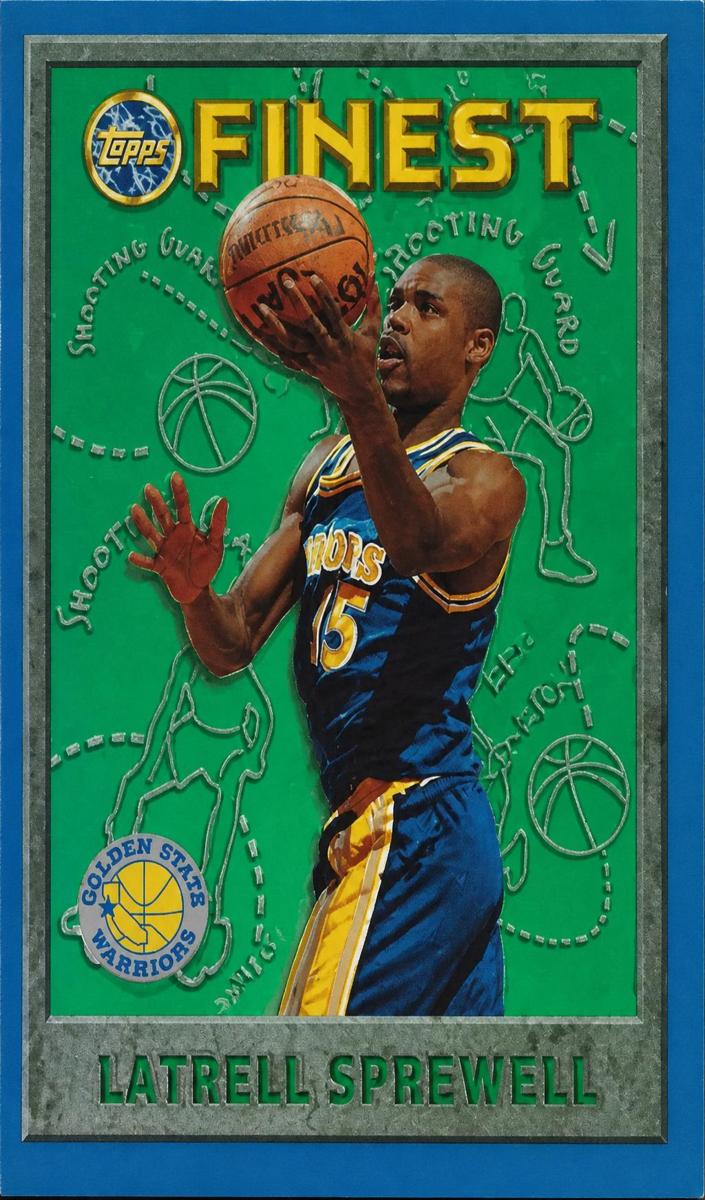 1995 Topps Finest Basketball Refractor Latrell Sprewell #10 PSA 9