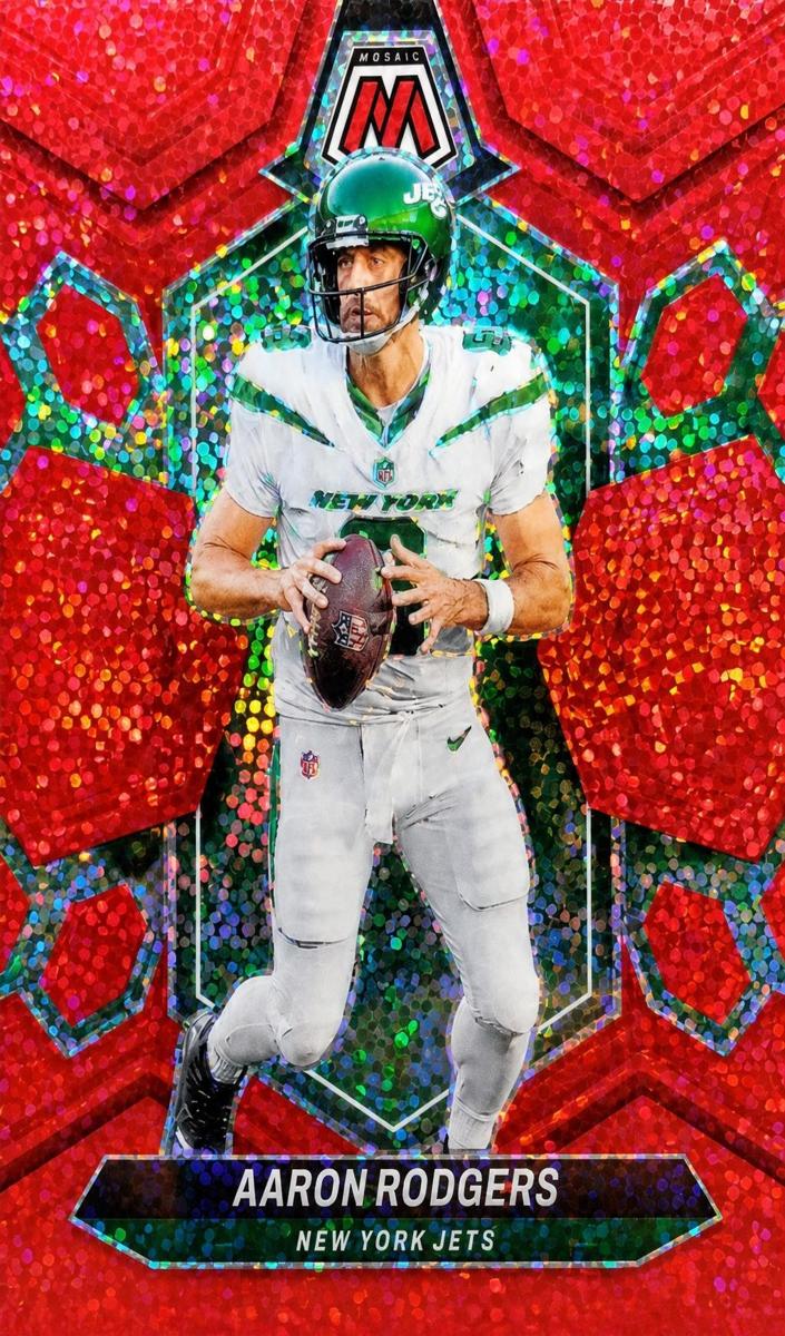 2024 Panini Mosaic Football Red Sparkle Aaron Rodgers #169