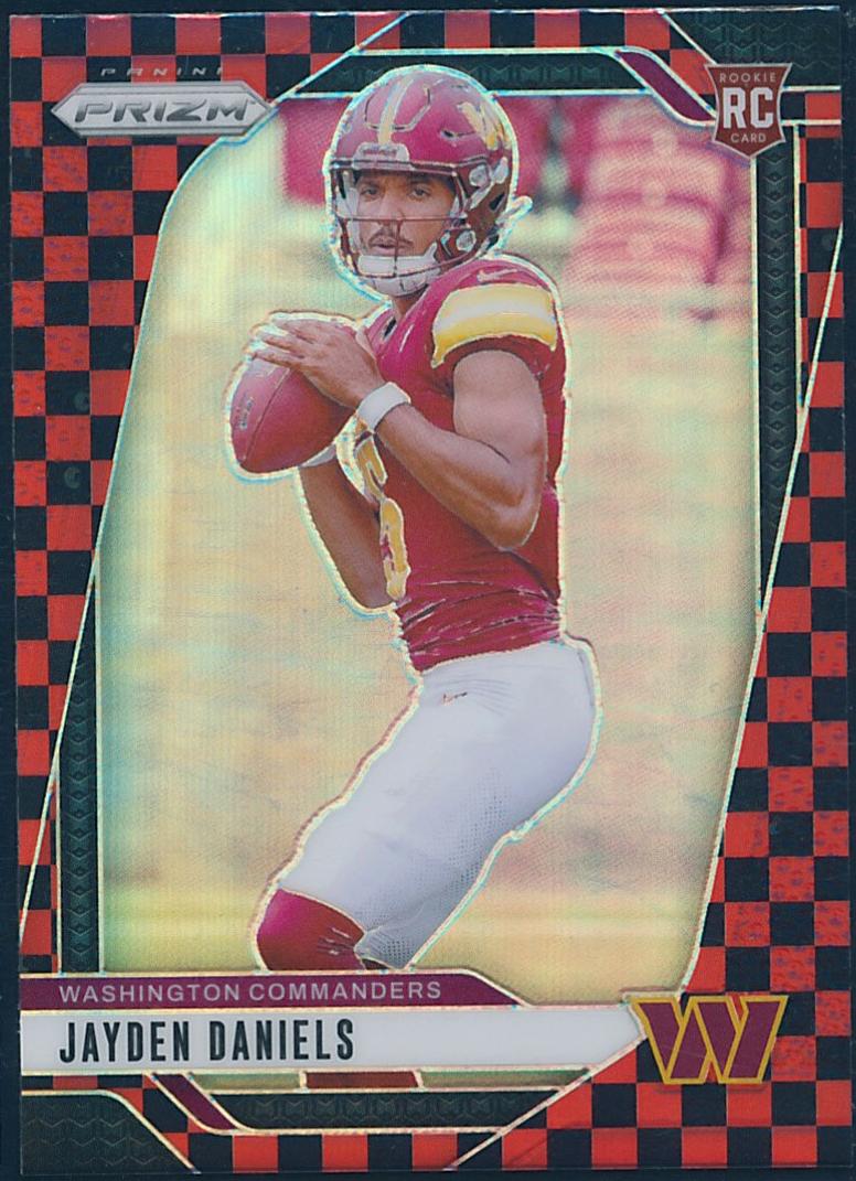 2024 Panini Prizm Football Black and Red Checker Jayden Daniels #347 PSA 9