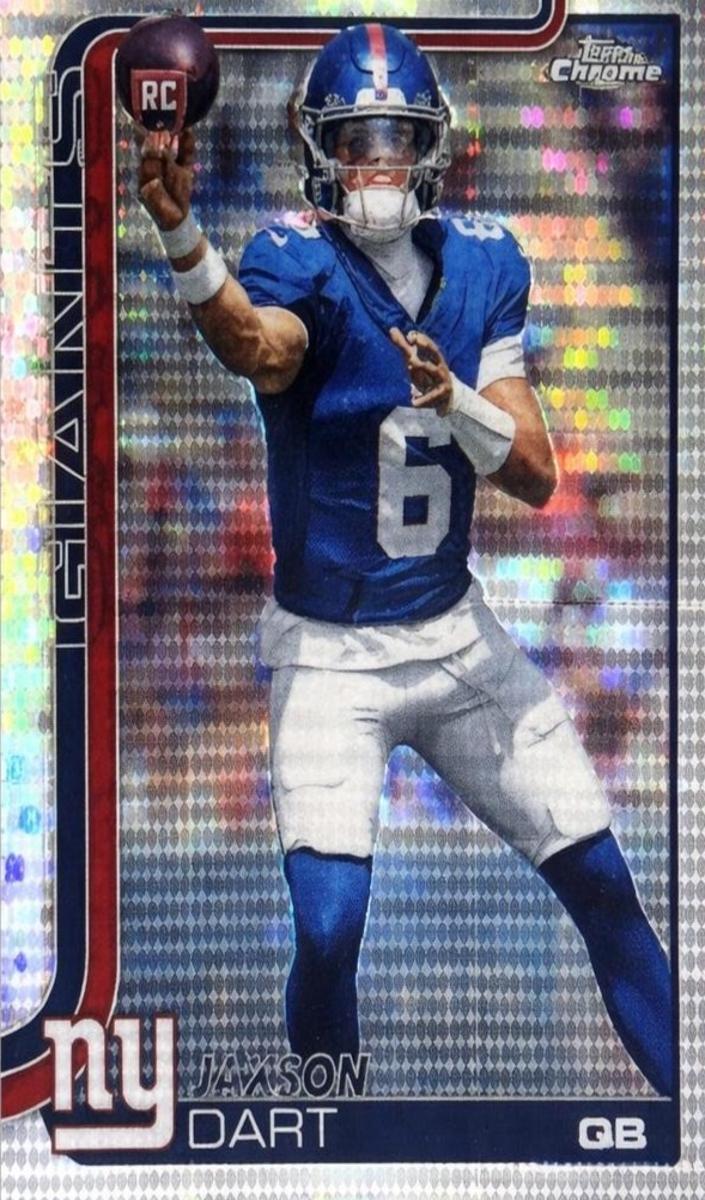 2025 Topps Chrome Football Pulsar Refractor Jaxson Dart #306 PSA 10