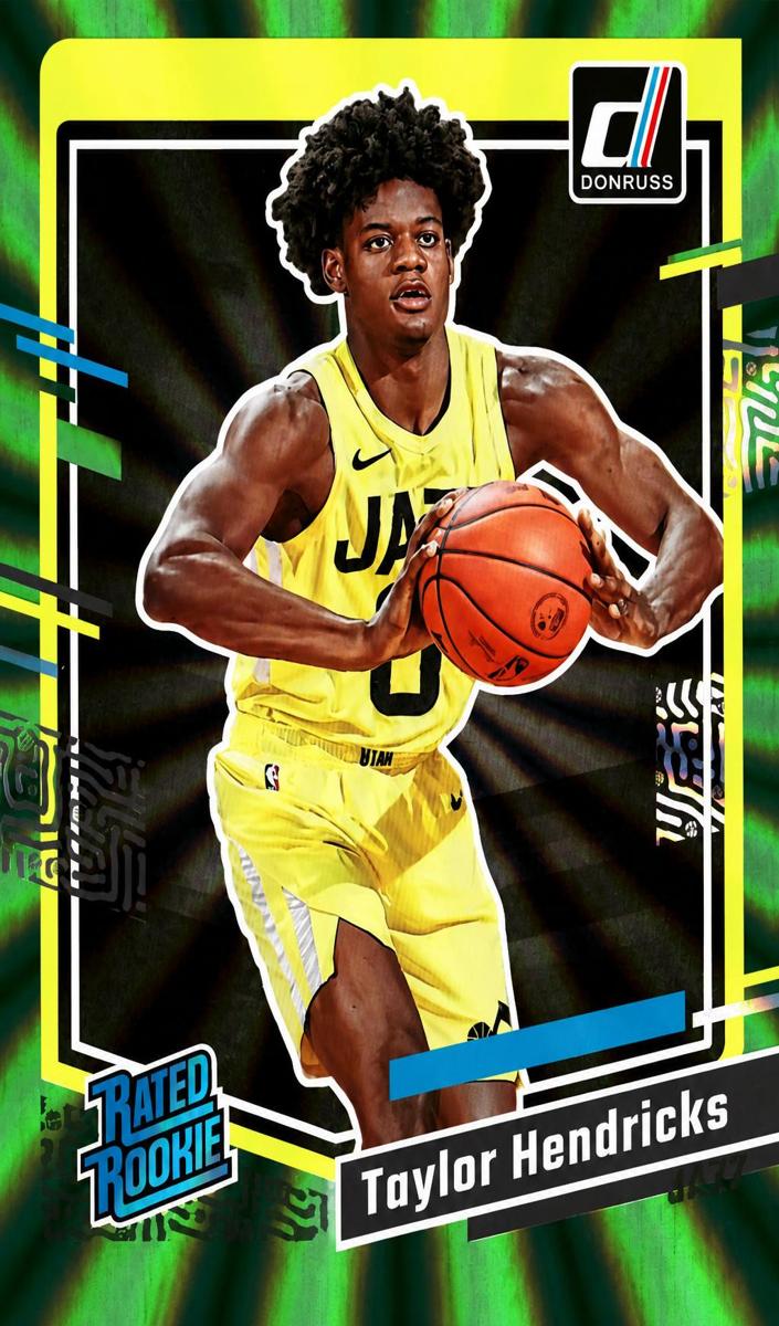 2023 Panini Donruss Basketball Holo Green Laser Taylor Hendricks #208