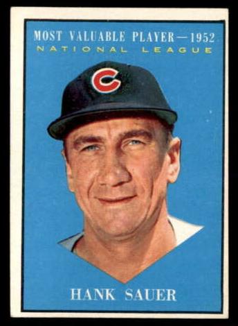 1961 Topps Baseball MVP Hank Sauer #481