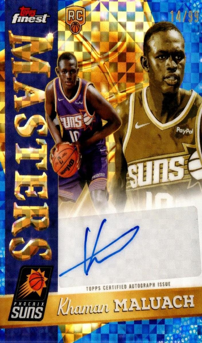 2025 Topps Finest Basketball Blue X-Fractor Khaman Maluach #MA-KM