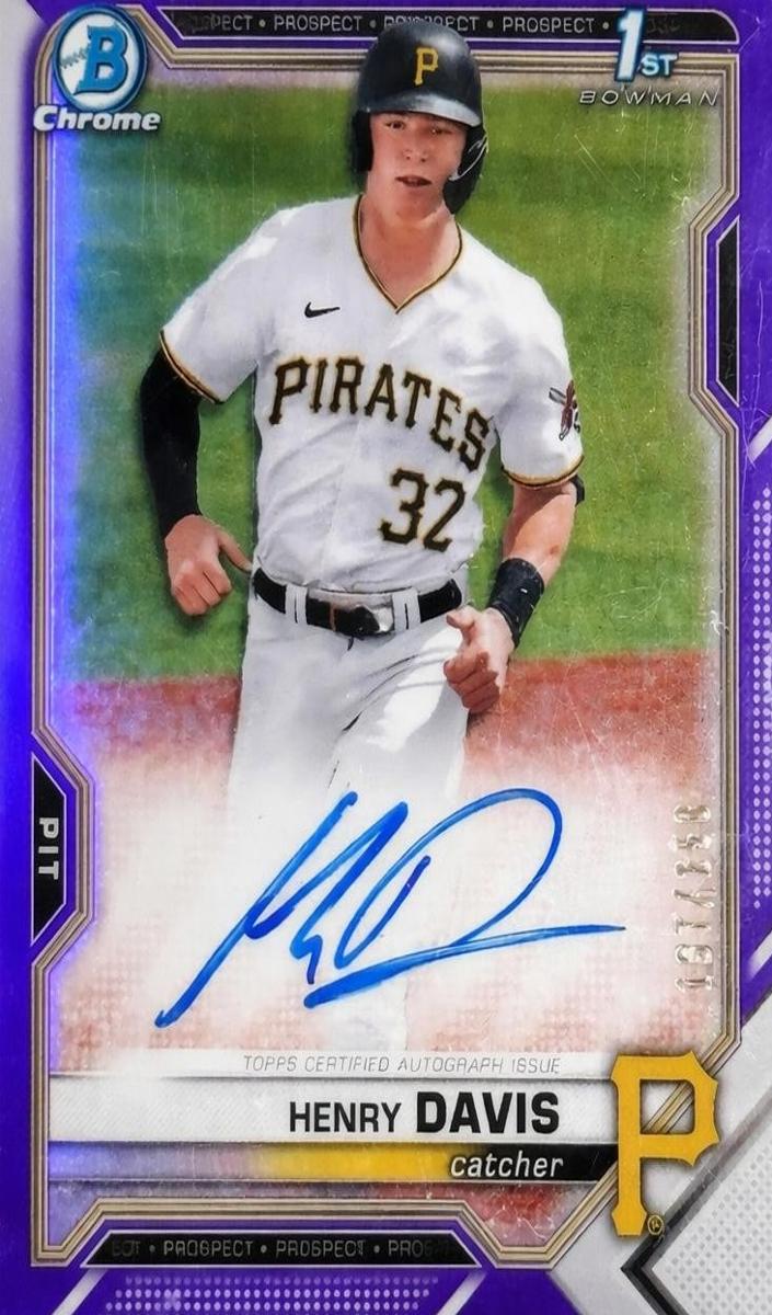 2021 Bowman Draft Baseball Purple Refractor Henry Davis #CDA-HD PSA 8.5